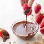 fondue on a strawberry! Yum