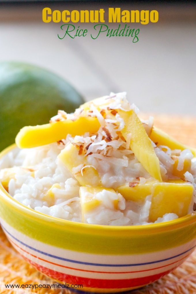 Coconut Mango Rice Pudding (Dairy Free) - Eazy Peazy Mealz