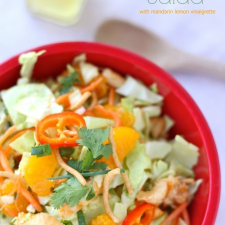 Chinese chicken salad with mandarin lemon vinaigrette dressing
