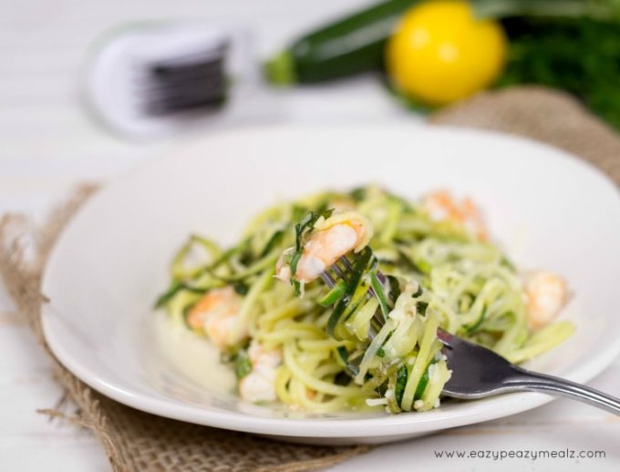scampi on fork