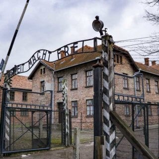Work will set you free, gate at Auschwitz, the biggest lie ever told