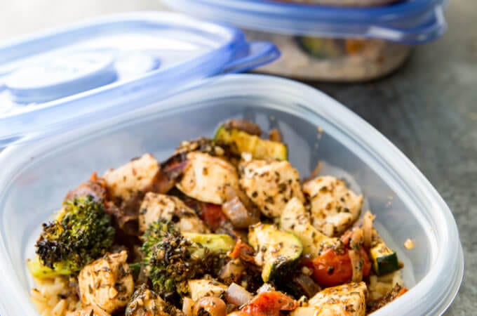 Italian Chicken Meal Prep Bowls
