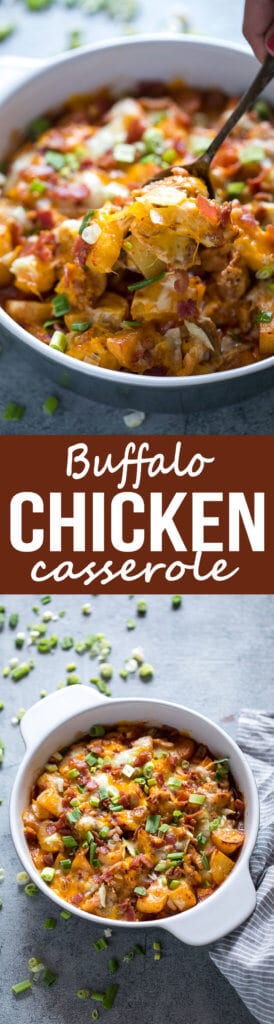 Easy to make buffalo chicken casserole