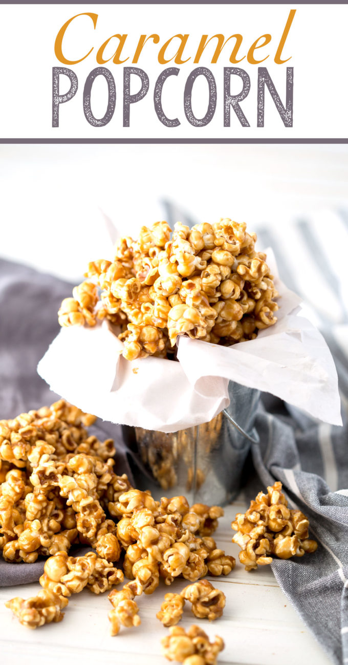 caramel popcorn that is made on the stove top and is so delicious