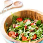Strawberry Pecan Spinach Salad with a balsamic vinaigrette