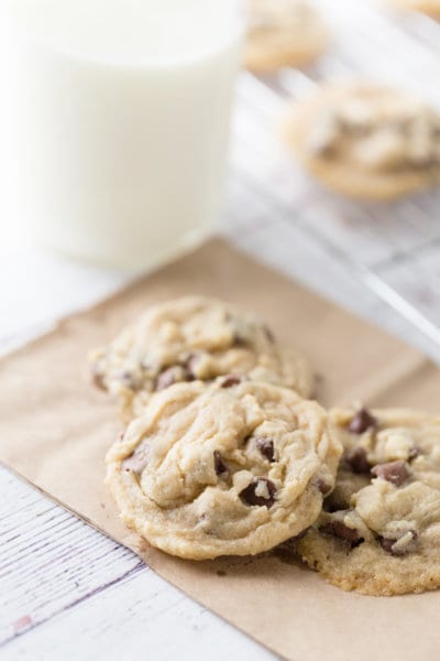 Easy, chewy, delicious chocolate chip cookies. These are my favorite easy to bake chocolate chip cookies