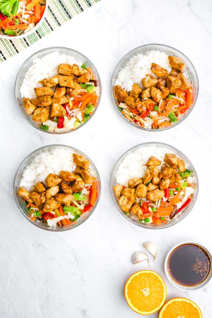 Delicious and easy to make freezer friendly chicken teriyaki rice bowls