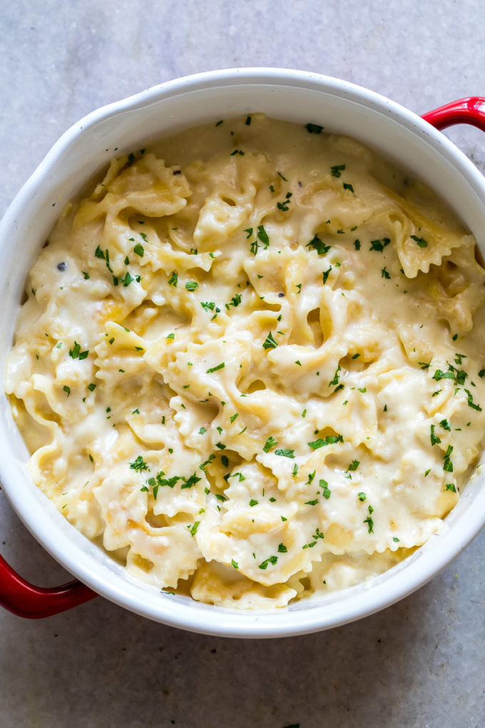 Easy one pot mac and cheese with bowtie pasta, this is one of the easiest and tastiest