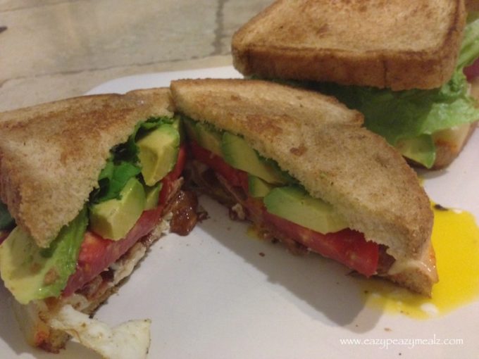 fried egg BLT with avocado and cheese