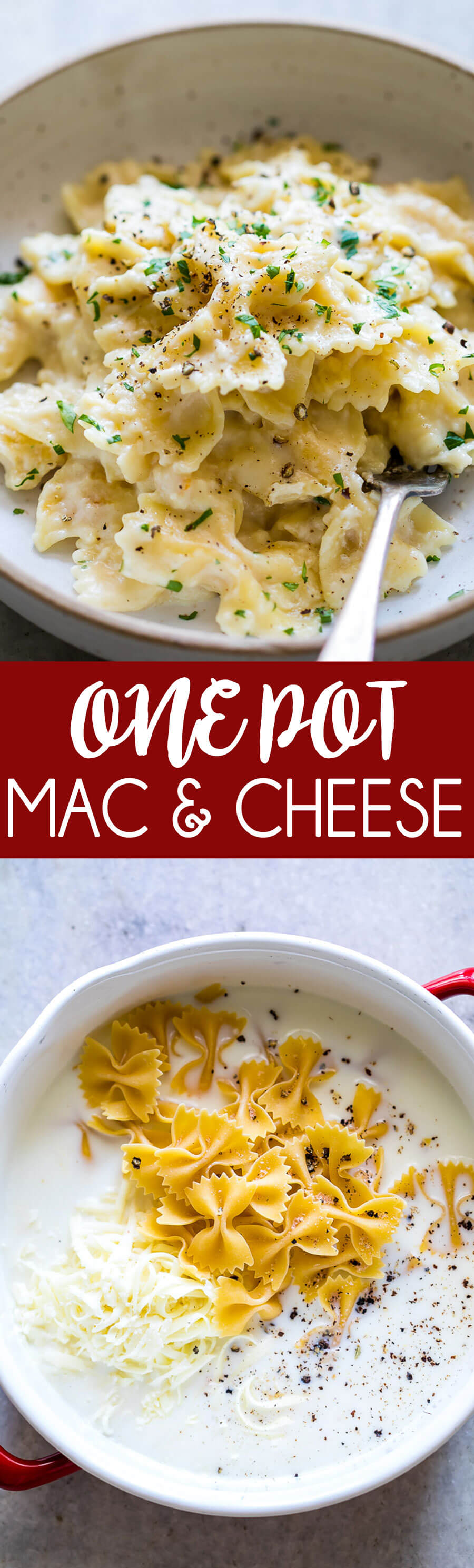 Easy one pot mac and cheese with bowtie pasta, this is one of the easiest and tastiest