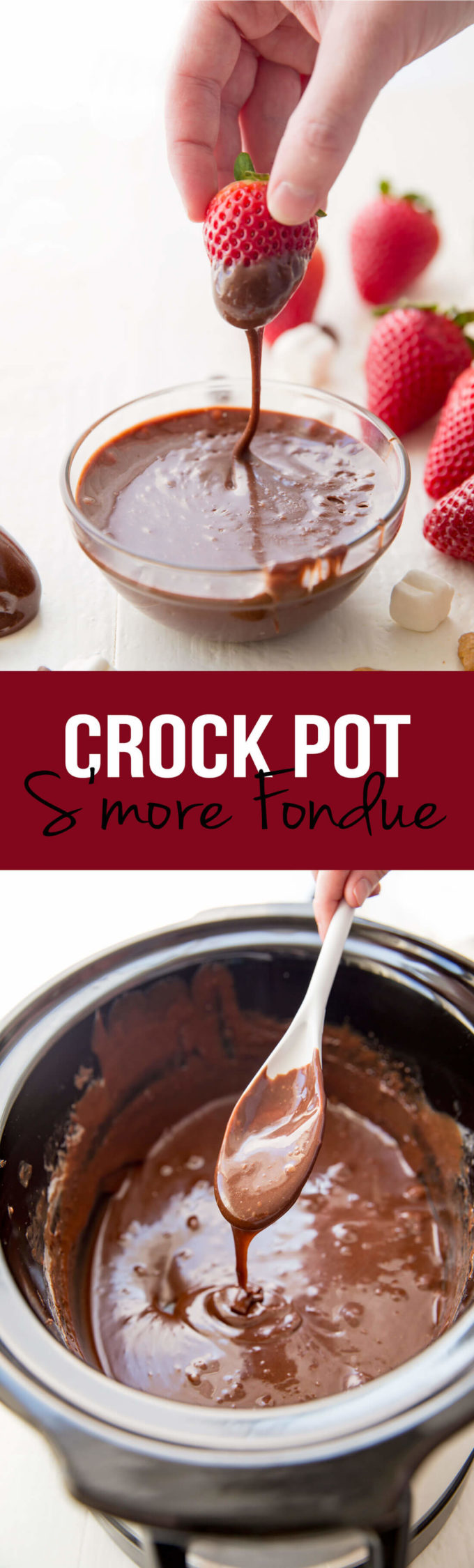 Oh My GOSH! So good, this is my favorite slow cooker dessert, the whle family loved this slow cooker Smores Fondue, Crock pot fondue is the best