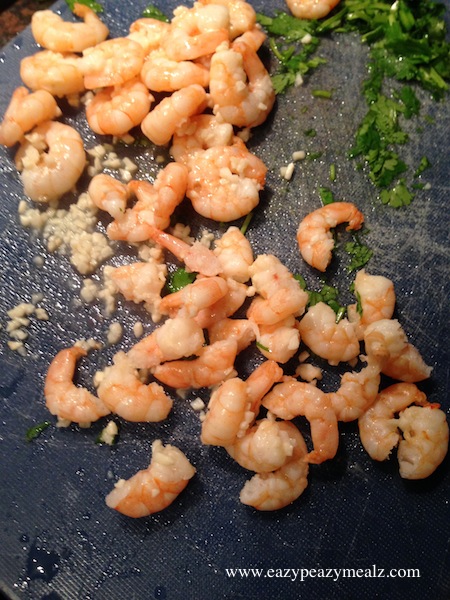 garlic shrimp chopped