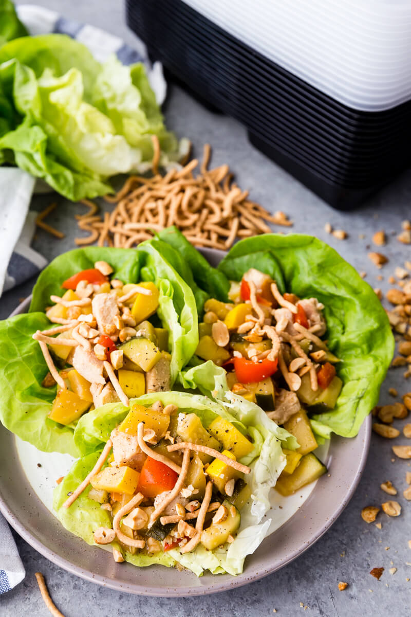 Thai Peanut Lettuce Wraps, asian inspired lettuce wraps with a fun Thai twist