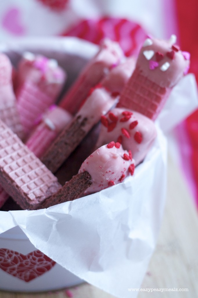 Valentine Wafers dipped in Chocolate