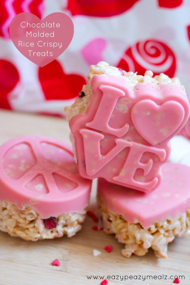 Valentine's Day Chocolate Molded Rice Crispy Treats - Easy Peasy Meals