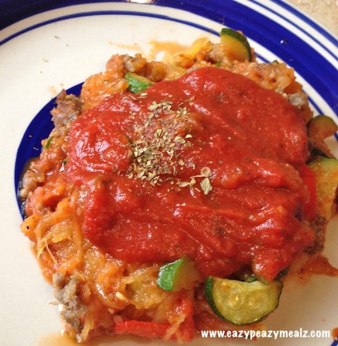 Paleo Spaghetti with Veggie and Meat Sauce - Eazy Peazy Mealz