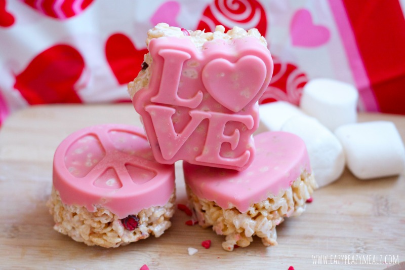 Valentine's Day Chocolate Molded Rice Crispy Treats - Easy Peasy Meals