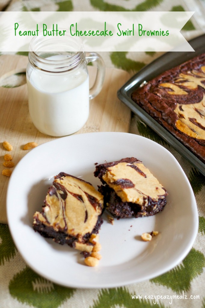 brownies with peanut butter cheesecake swirl