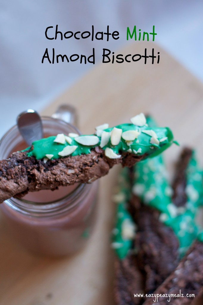 chocolate mint almond biscotti