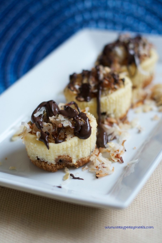 mini almond joy cheesecake