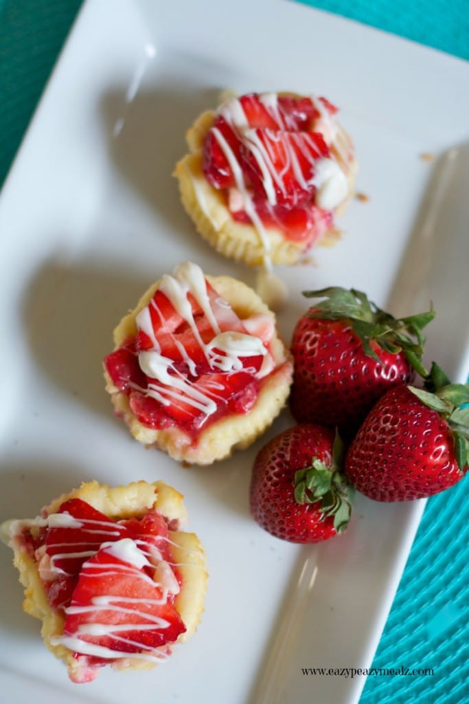 mini cheese cake, white choc strawberry