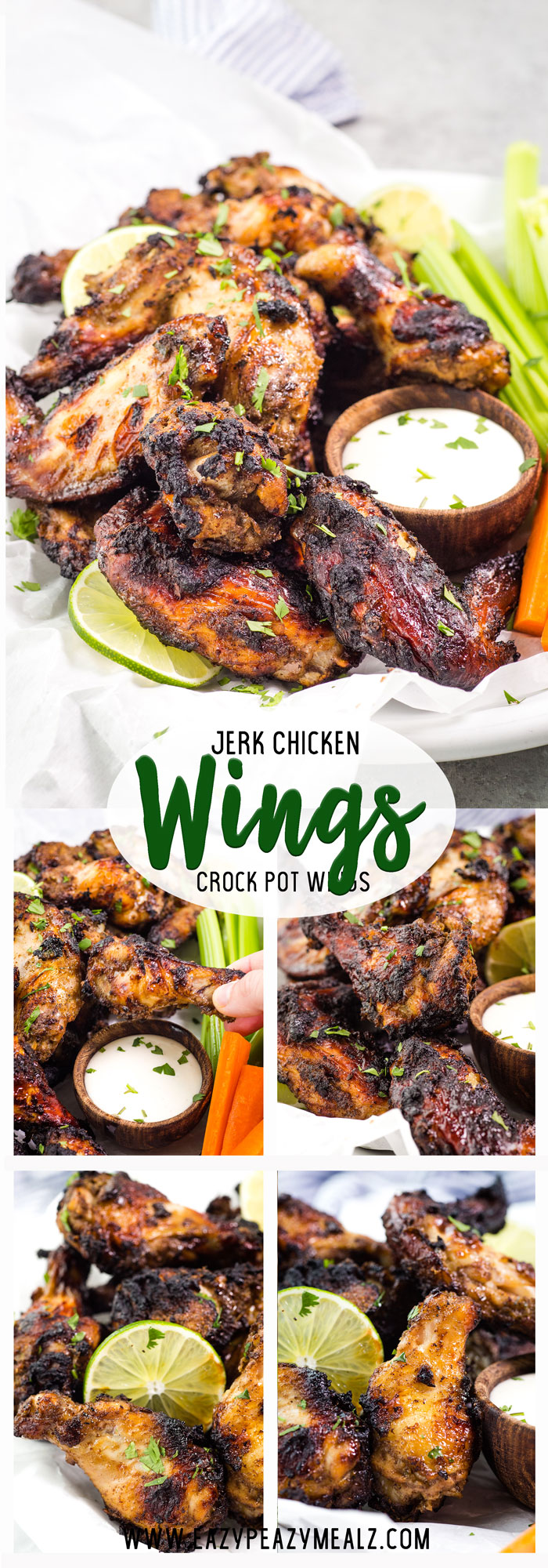 Jerk chicken wings made in the slow cooker