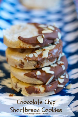 Chocolate Chip Shortbread Cookies with Almonds