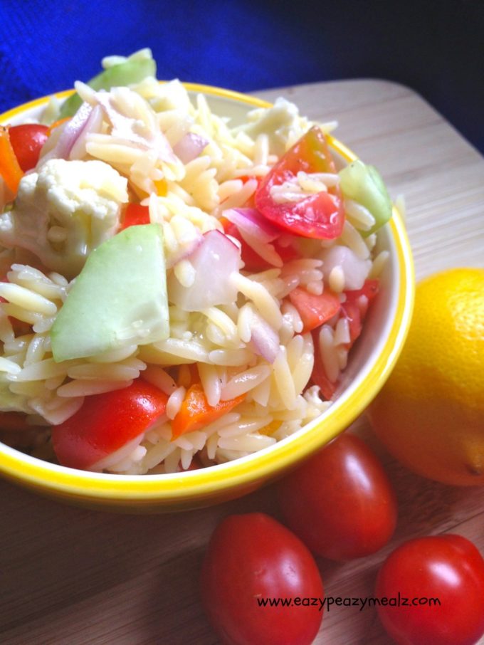 Orzo Pasta Salad with Lemon Vinaigrette Eazy Peazy Mealz