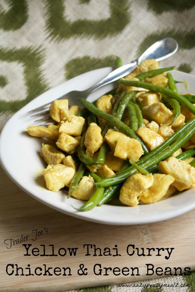 Yellow thai curry and green beans