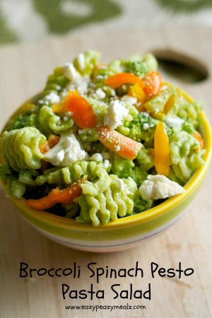 Broccoli Spinach Pesto Pasta Salad