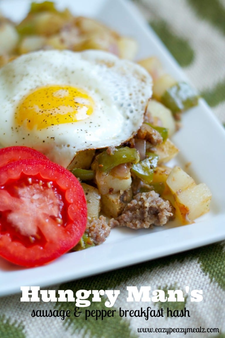 Hungry Man's Sausage & Pepper Breakfast Hash Easy Peasy Meals