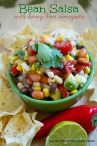 bean salsa with honey lime vinaigrette