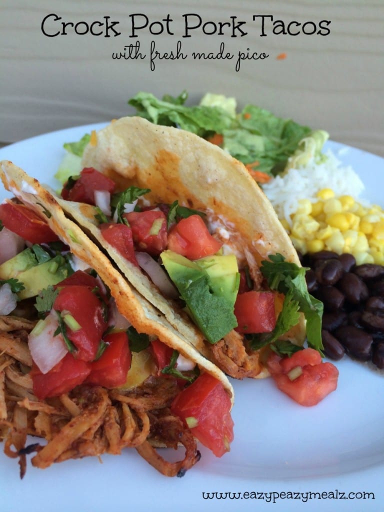 crock pot pork tacos with fresh pico