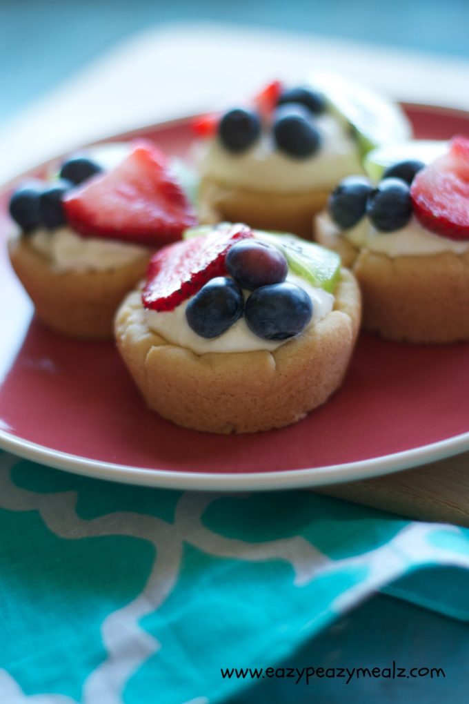 fruit tart with sugar cookie cup