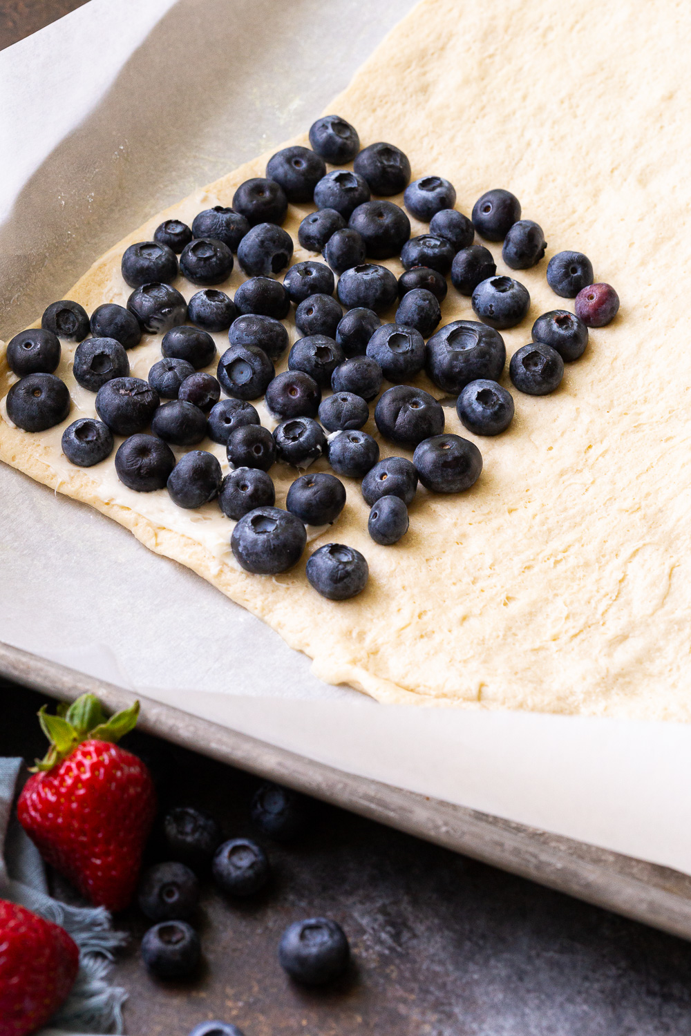 Making the blue of your flag with blueberries. 