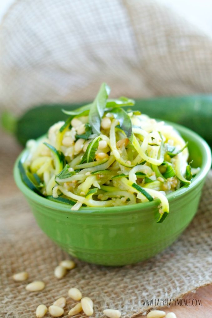 Pine Nut and Basil Zoodles