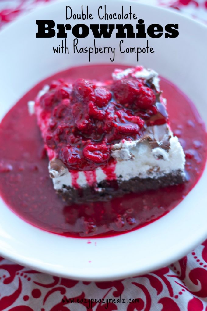Double Chocolate Brownies with Raspberry Compote Easy Peasy Meals
