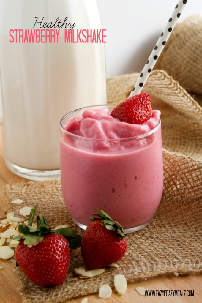 strawberry milkshake, healthy shake, smoothie, milkshake