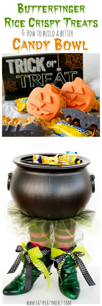 Butterfinger Halloween Rice Crispy Treats & How to Build A Better Candy Bowl