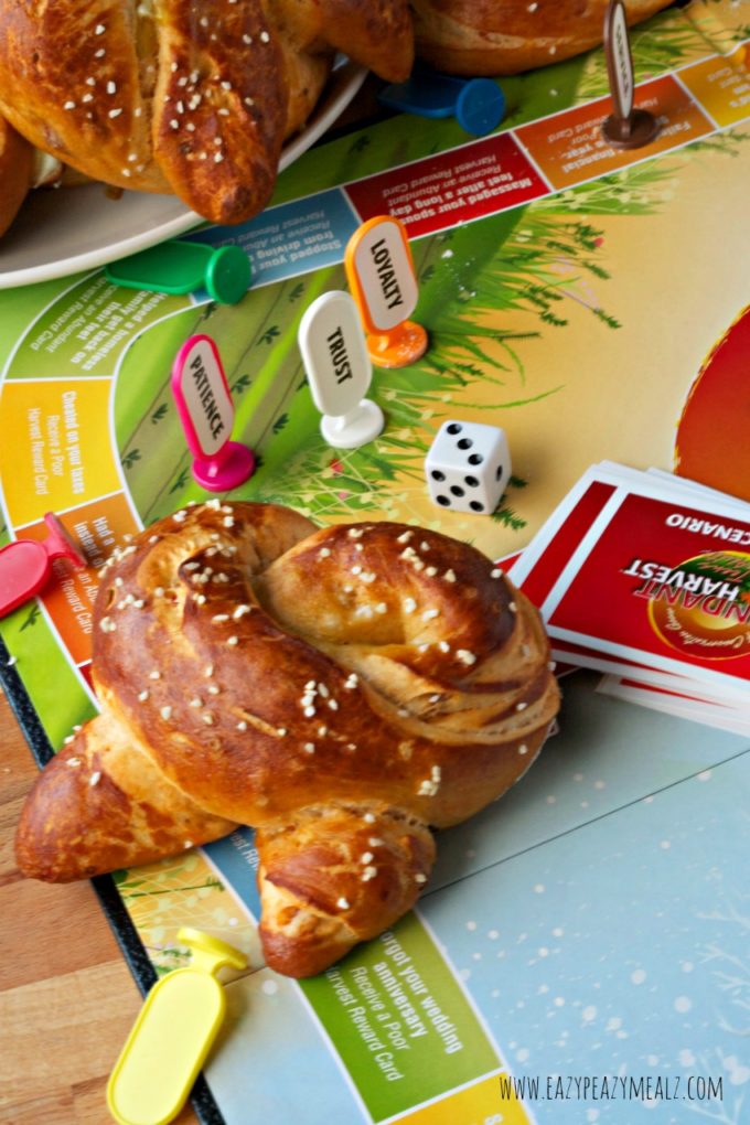 game night with soft pretzels