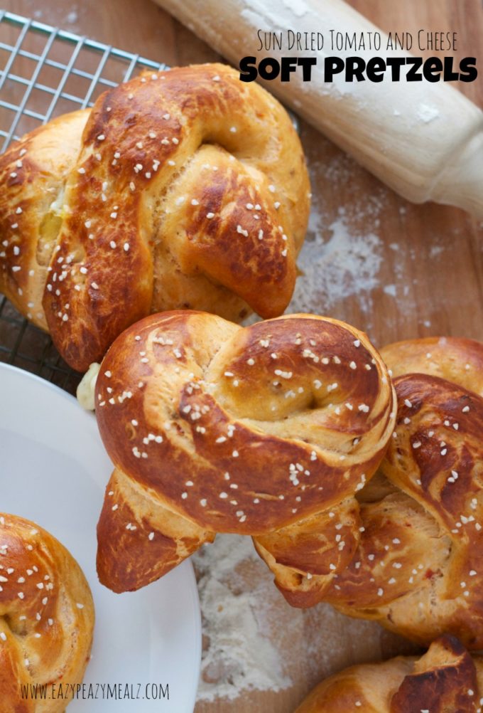 Sun Dried Tomato and Cheese Soft Pretzels + Giveaway #FoodieExtravaganza