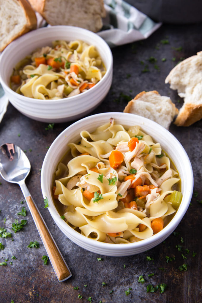 Easy Rotisserie Chicken Noodle Soup (Egg Noodles) « Clean & Delicious