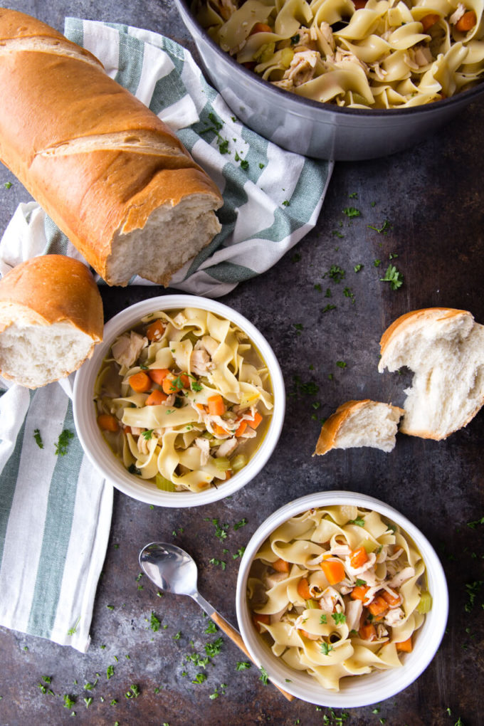 Easy Rotisserie Chicken Noodle Soup (Egg Noodles) « Clean & Delicious