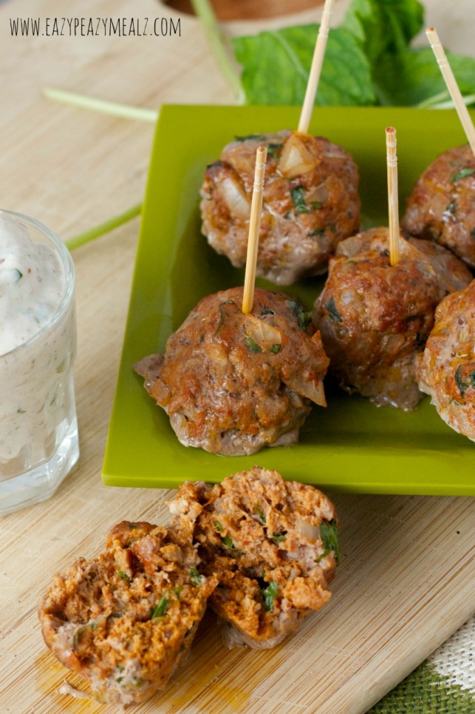 Mediterranean Lamb Meatballs with Yogurt Dipping Sauce Easy Peasy Meals