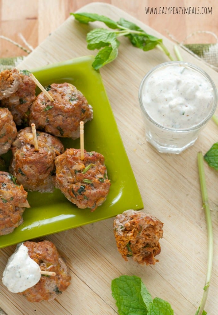 Mediterranean Lamb Meatballs with Yogurt Dipping Sauce Easy Peasy Meals