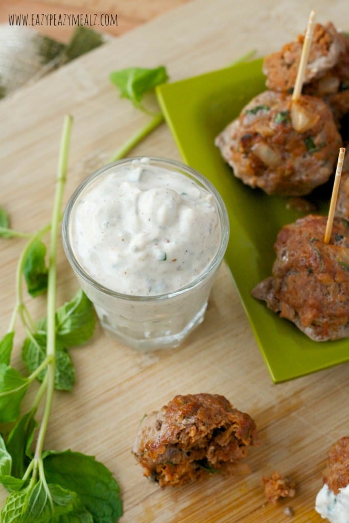 Mediterranean Lamb Meatballs with Yogurt Dipping Sauce Easy Peasy Meals