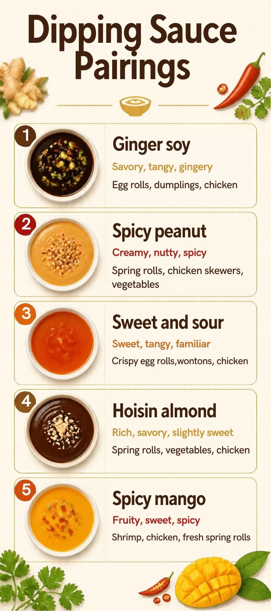 Dipping sauce pairing infographic