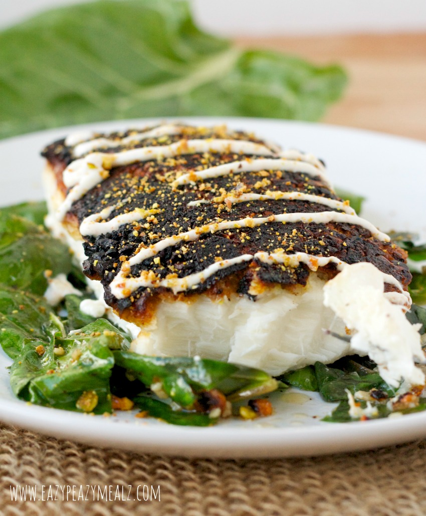 Halibut with a pistachio crust