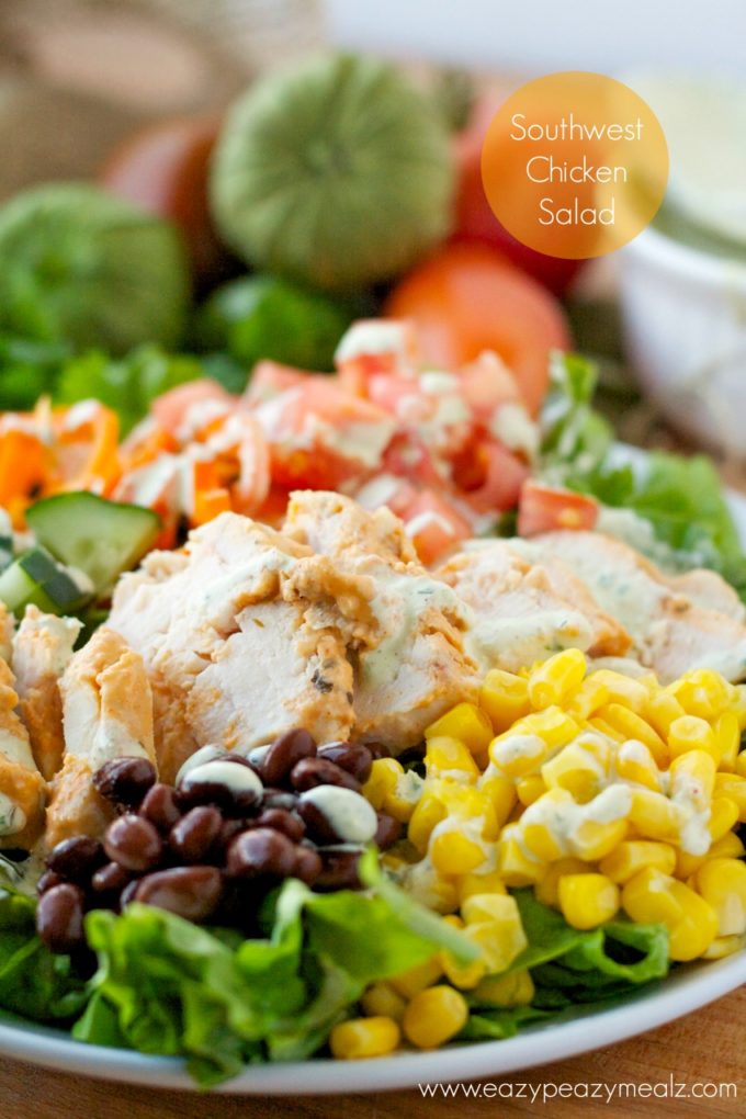 Southwest chicken salad, a delicious summer dinner salad 