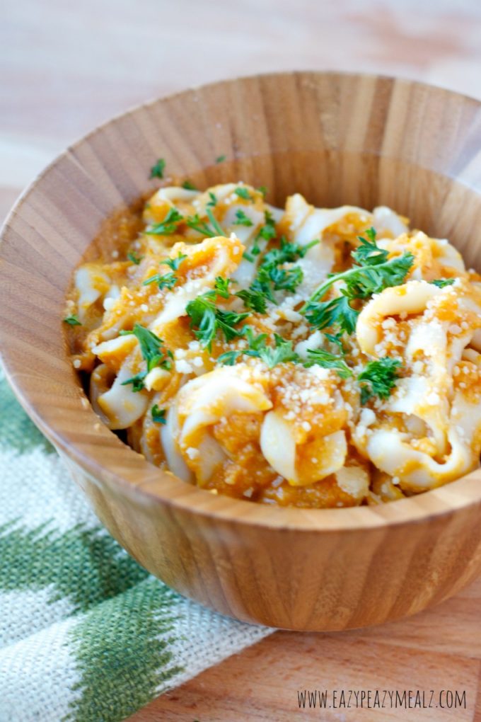 creamy pumpkin fettuccine